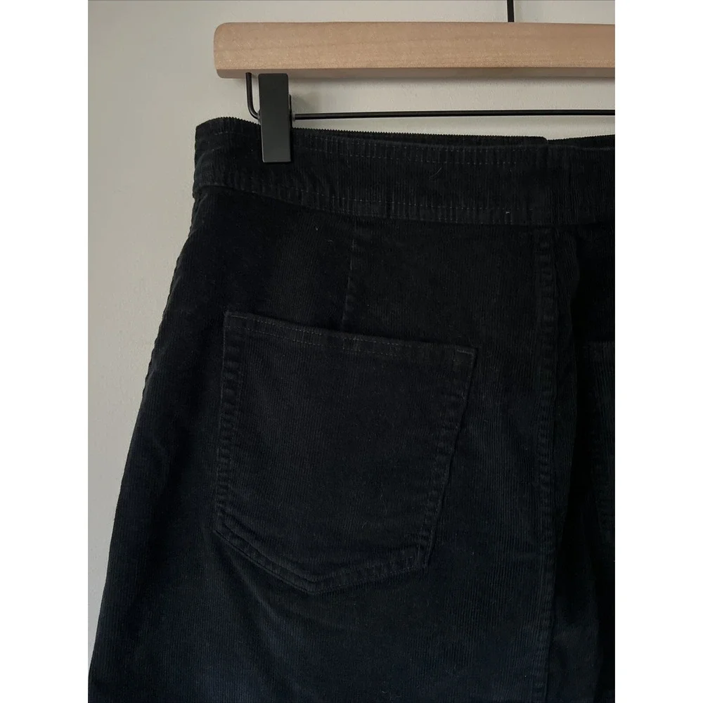 J.Crew Black Corduroy Button Down Front Skirt Size 29 Cute Career Classic Fall